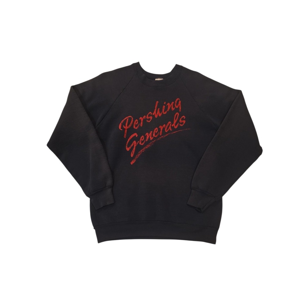 Vintage Pershing Generals Sweatshirt Large Black Red Springfield MO USA Raglan